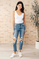 Denim Frankie High Waist Distressed Boyfriend Jeans