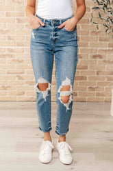 Denim Frankie High Waist Distressed Boyfriend Jeans