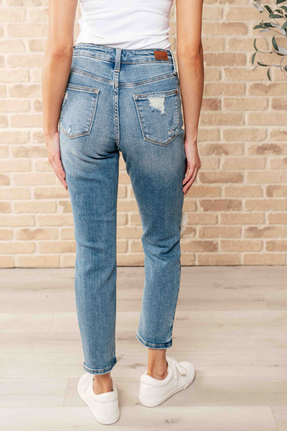 Denim Frankie High Waist Distressed Boyfriend Jeans