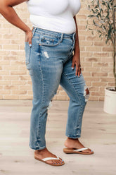 Denim Frankie High Waist Distressed Boyfriend Jeans