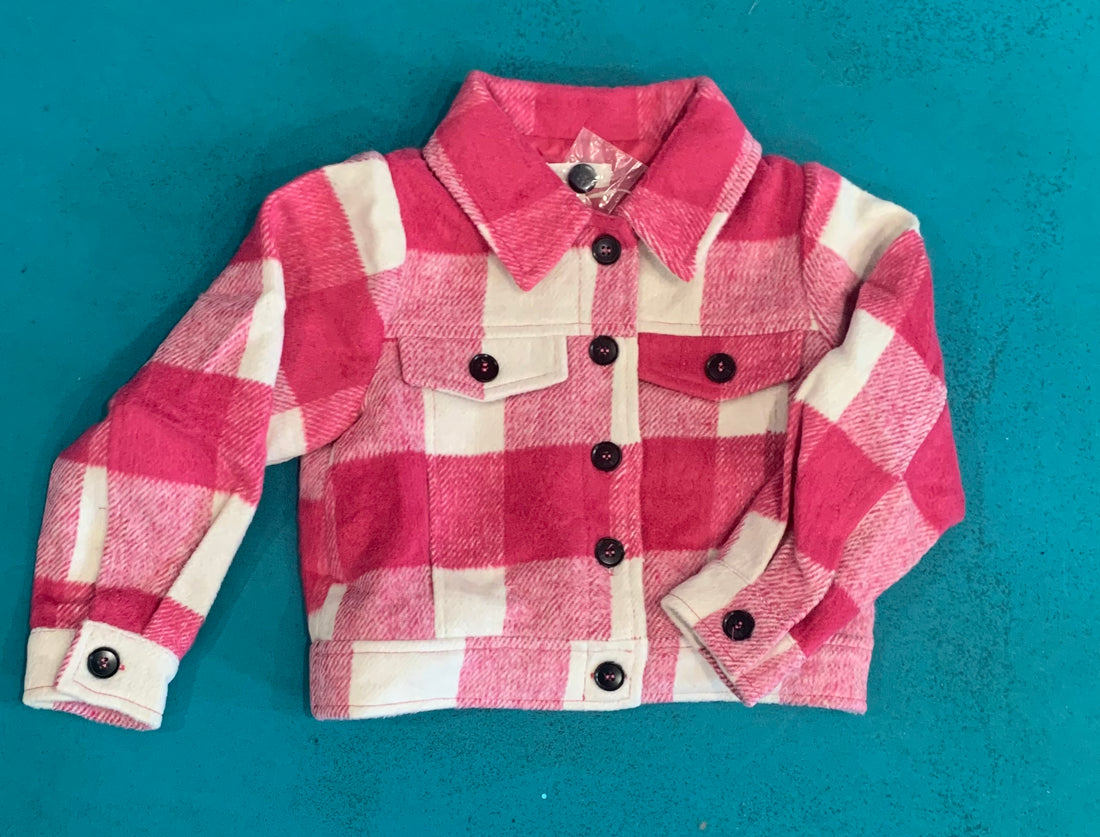 Baby &amp; Toddler Tops Pretty in Pink Kids Plaid Shacket