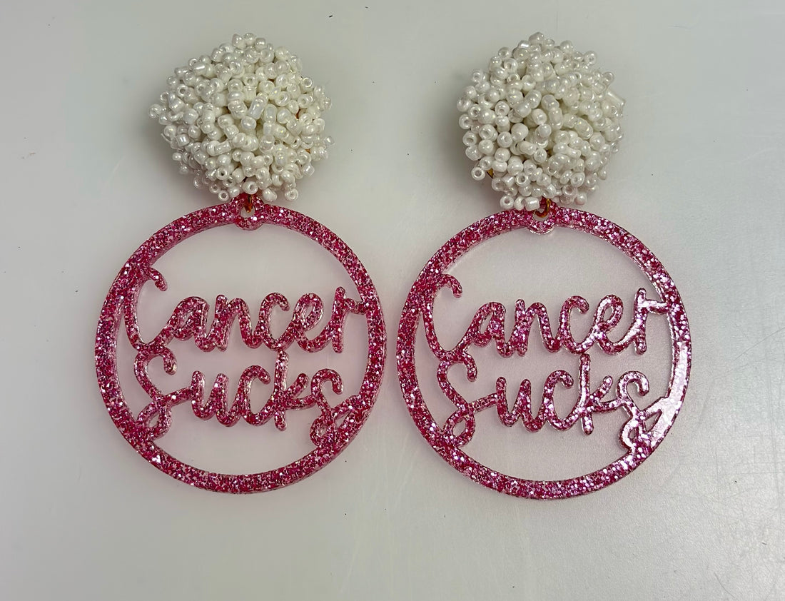 Earrings Cancer Sucks Earrings