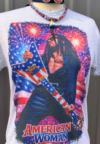 Patriotic Electric Guitar Crystal Graphic Tee
