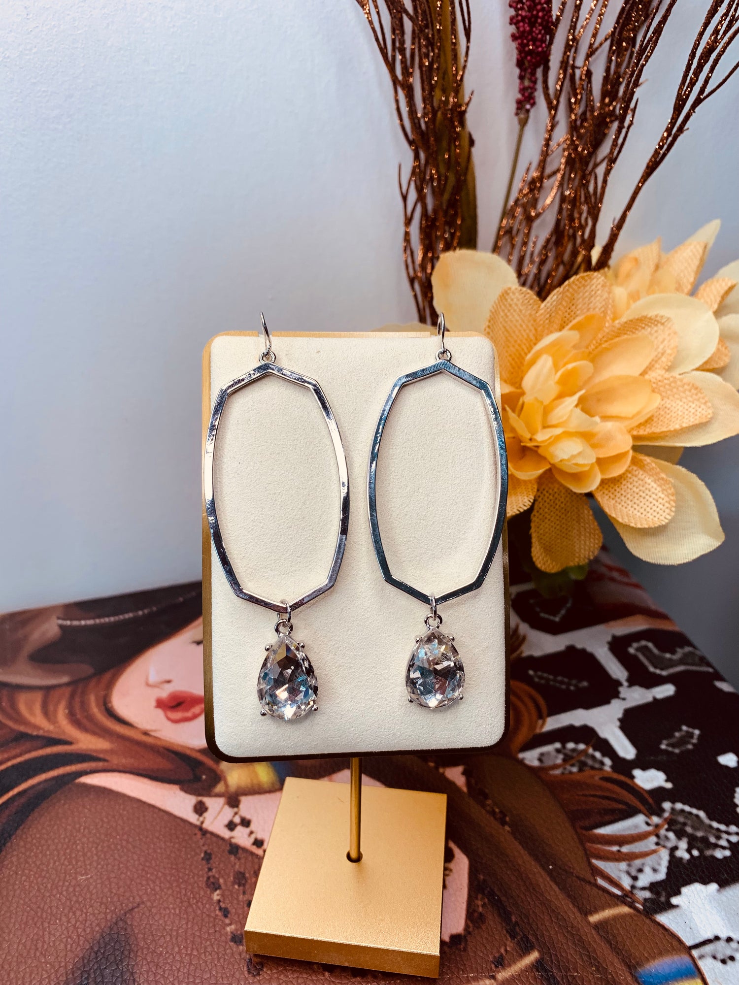 Silver Hexagon Earring - Pirates and Pearls Boutique