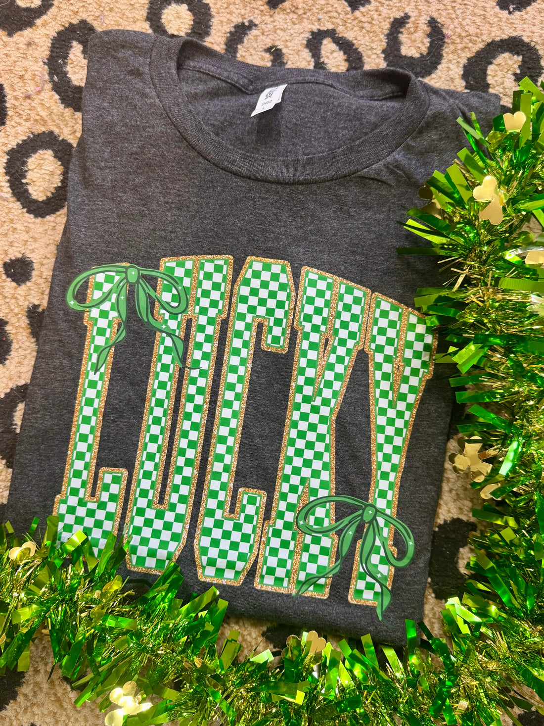 *SALE* RTS Lucky Checkered Bows Tee