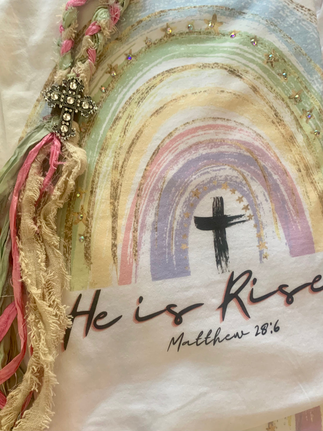 He is Risen Rainbow Tee