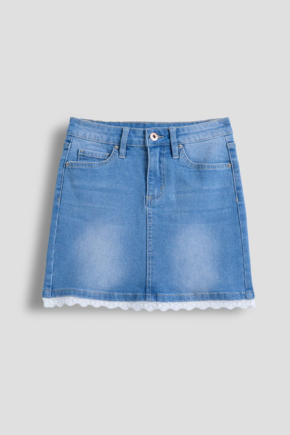 Girls Lace Trim Skirt