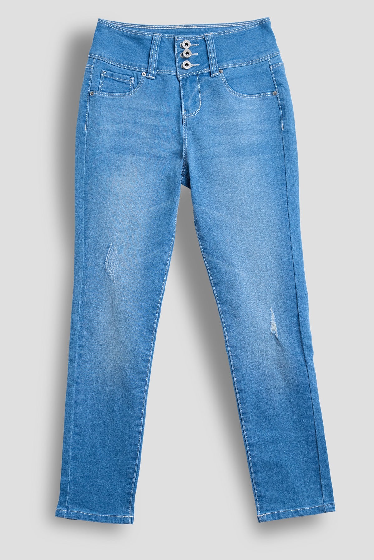 Girls 3 Button Essential Skinny Jeans With Faux Front Pockets