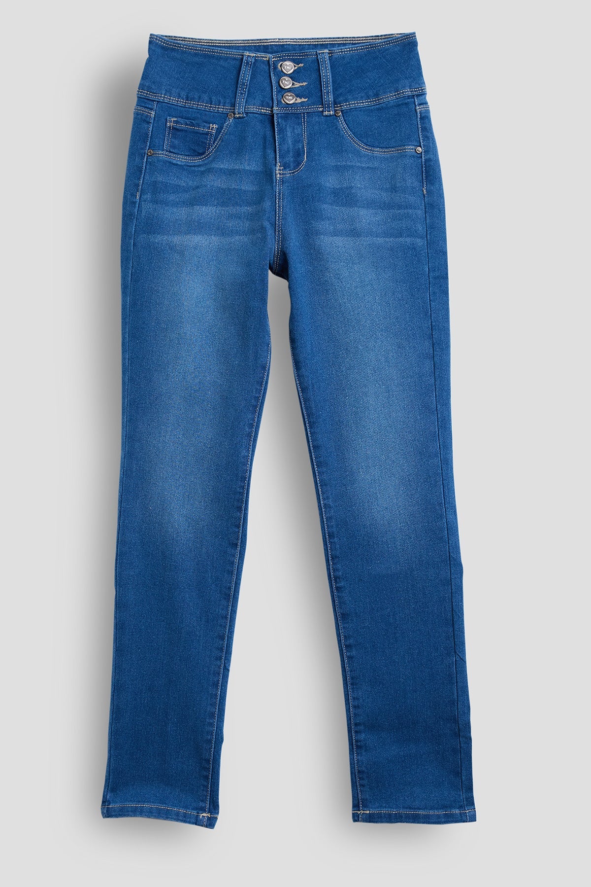 Girls 3 Button Essential Skinny Jeans With Faux Front Pockets