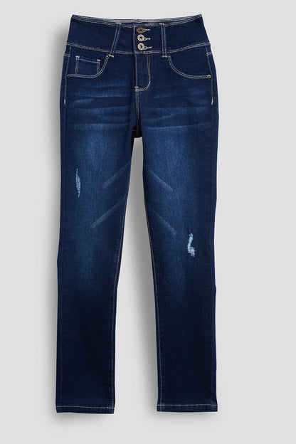 Girls 3 Button Essential Skinny Jeans With Faux Front Pockets