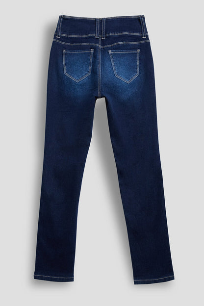 Girls 3 Button Essential Skinny Jeans With Faux Front Pockets