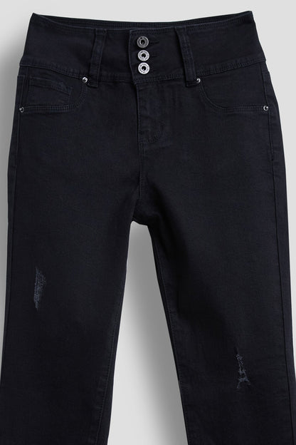 Girls 3 Button Essential Skinny With Faux Front Pockets Jeans