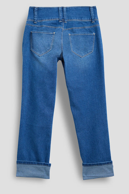 Girls Essential 3 Button Wide Cuff Skinny Jeans