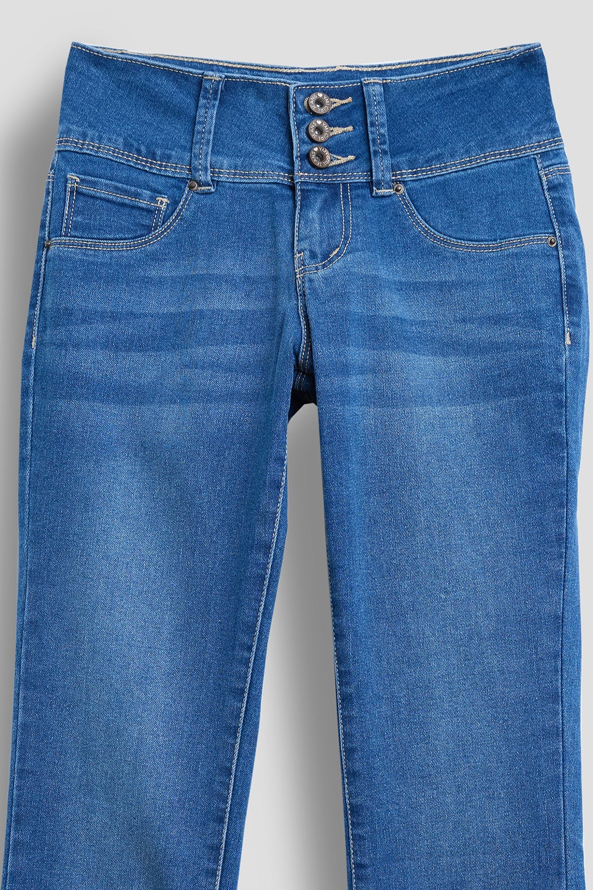 Girls Essential 3 Button Wide Cuff Skinny Jeans