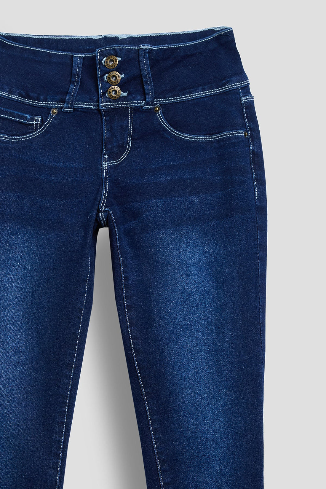 Girls Essential 3 Button Wide Cuff Skinny Jeans