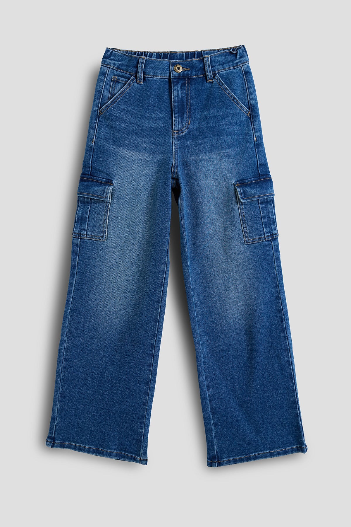 Girls Wide Leg Skater Cargo Jeans