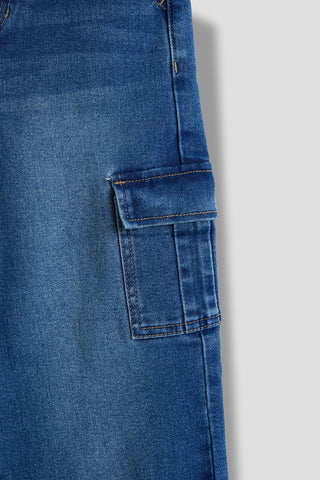 Girls Wide Leg Skater Cargo Jeans