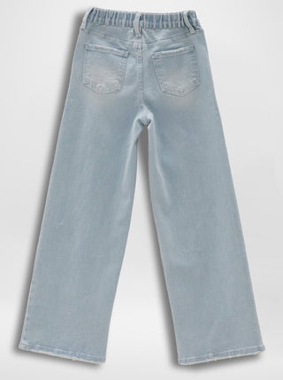 Girls Wide Leg Elastic Back Jeans
