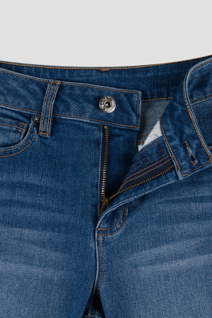 Girls Hot Fix Stud Cuffed Wide Jeans