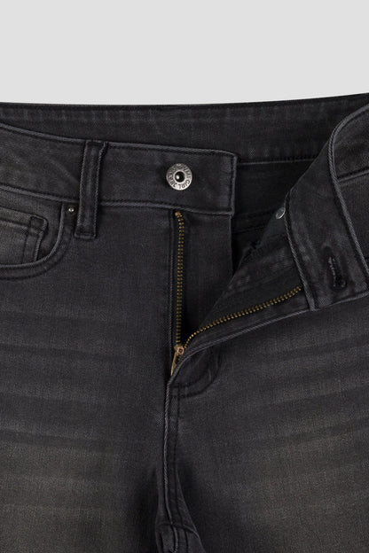 Girls Hot Fix Stud Cuffed Wide Jeans