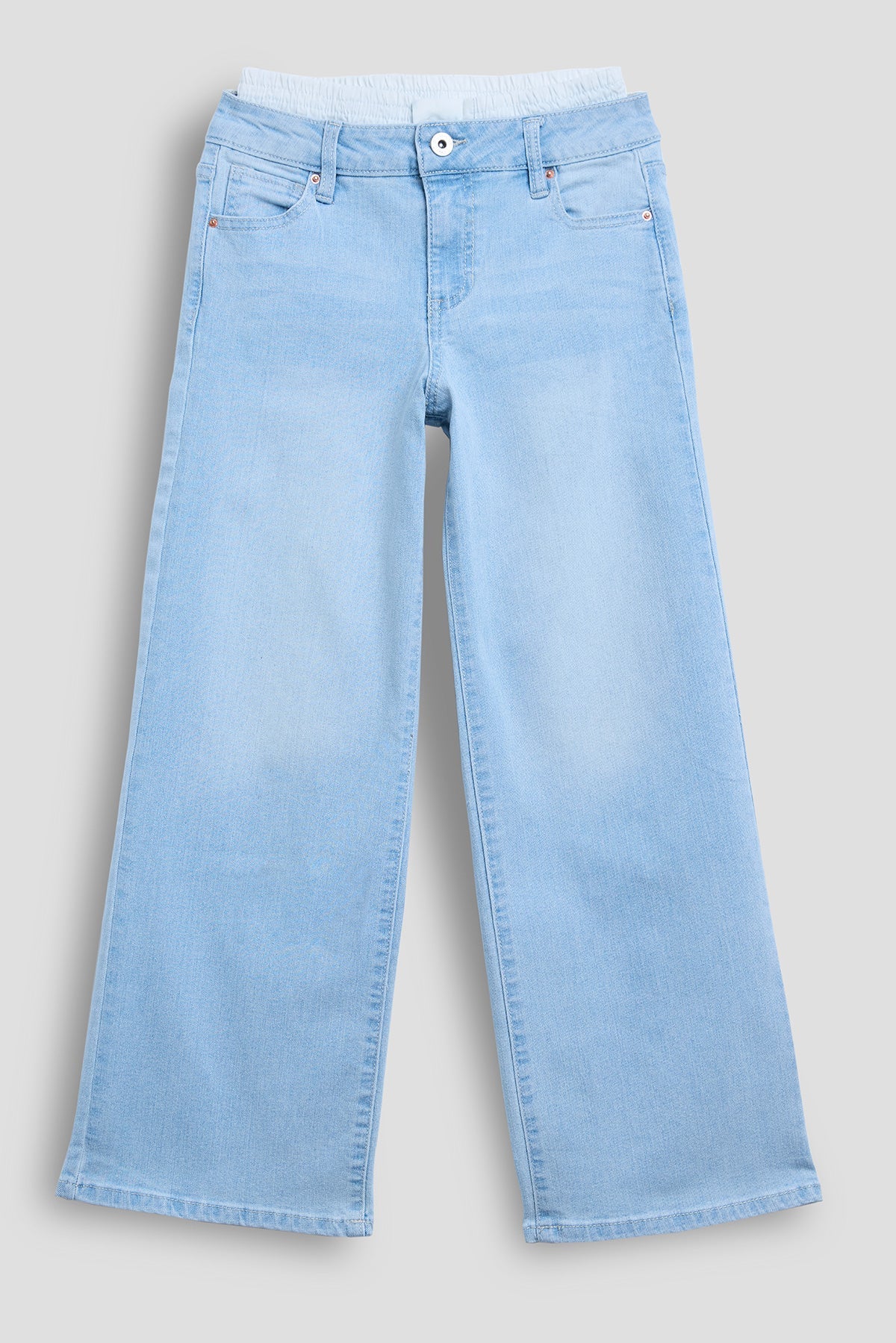 Girls Boxer Waist Wide Leg Jeans