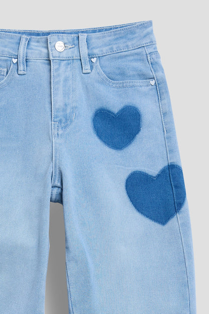 Girls Heart Shadow Barrel Jeans