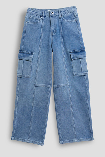 Girls Relaxed Cargo Jeans