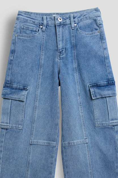 Girls Relaxed Cargo Jeans