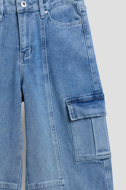 Girls Relaxed Cargo Jeans