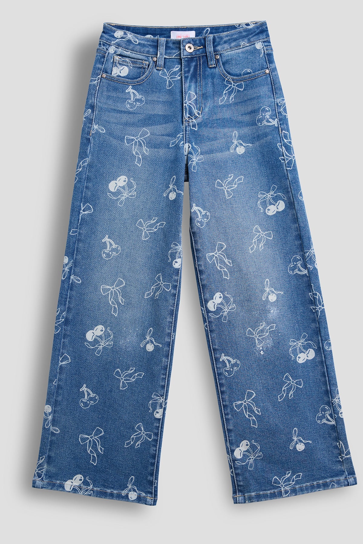 Girls Cherry Bow Flare Jeans