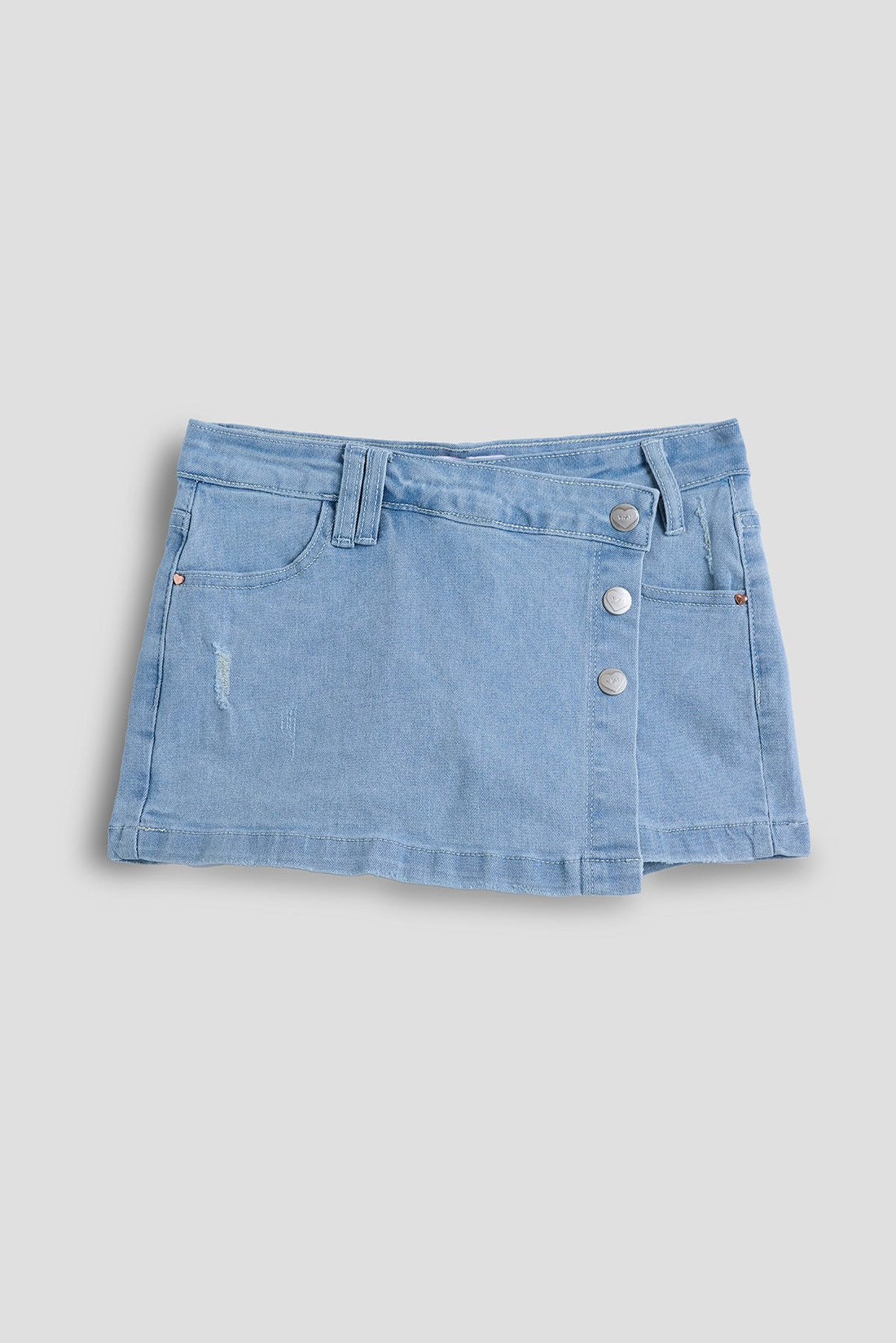 Girls Assymetrical Denim Skort