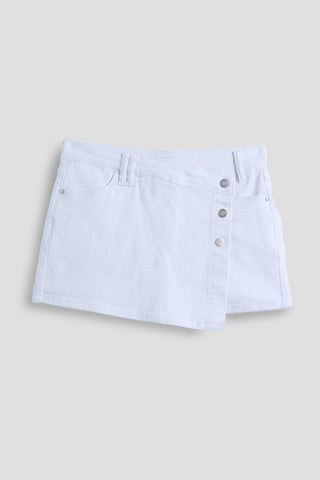 Girls Assymetrical Denim Skort