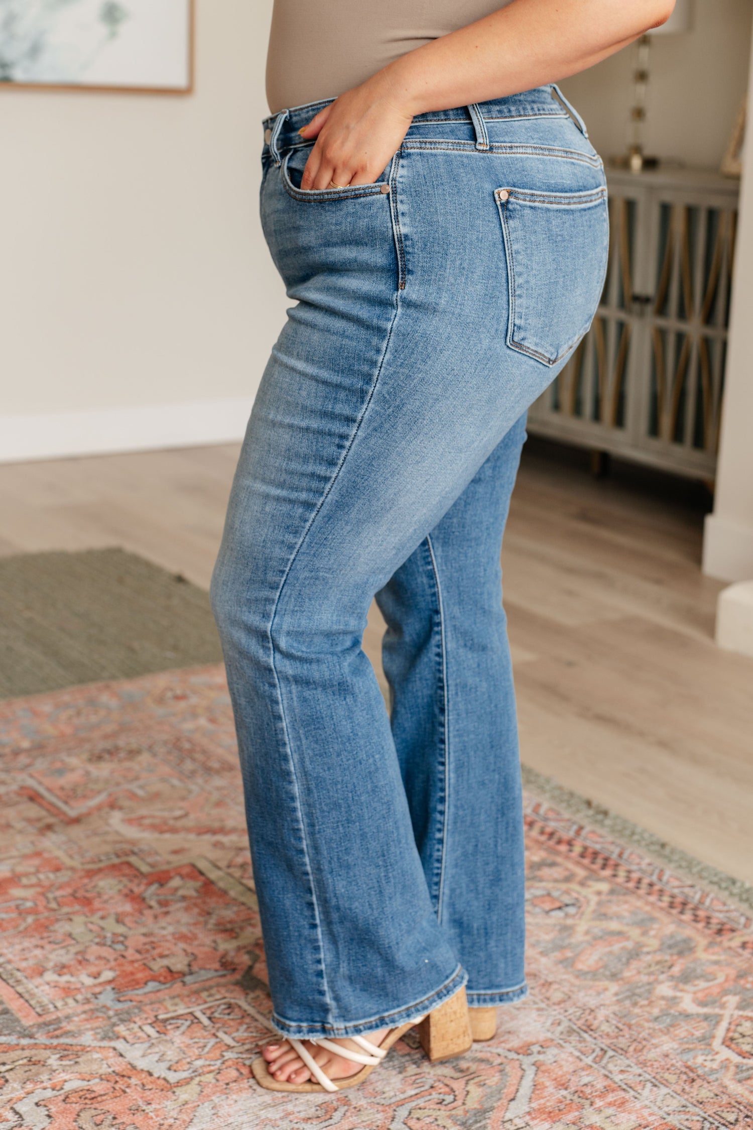 Denim Genevieve Mid Rise Vintage Bootcut Jeans