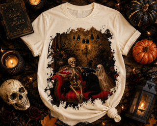 Skeleton Martini Cream Graphic Tee 2100