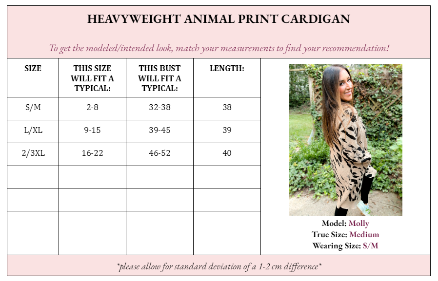 Harper Heavyweight Animal Print Cardigan