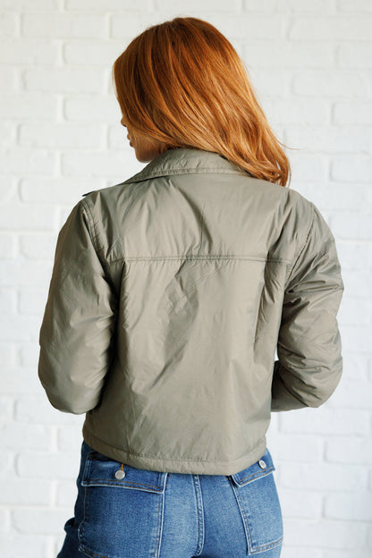 Layers Hear Me Out Lightweight Puffer Jacket in Olive