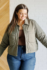 Layers Hear Me Out Lightweight Puffer Jacket in Olive