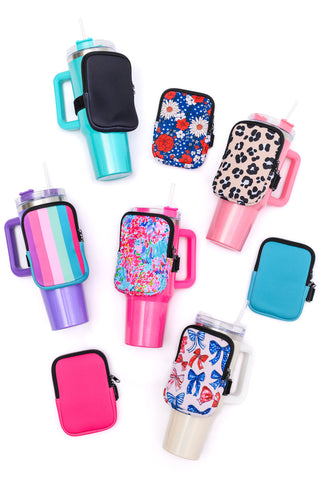 Accessories Tumbler Zip Pouch Sets in Assorted Colors