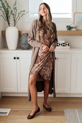 Dresses Honey Do I Ever Faux Wrap Dress in Taupe