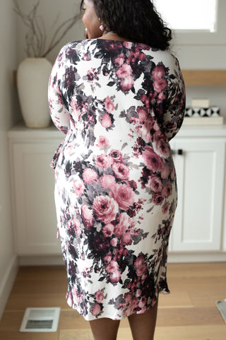 Dresses Honey Do I Ever Faux Wrap Dress in White Floral