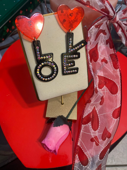 Love Acrylic Statement Earrings