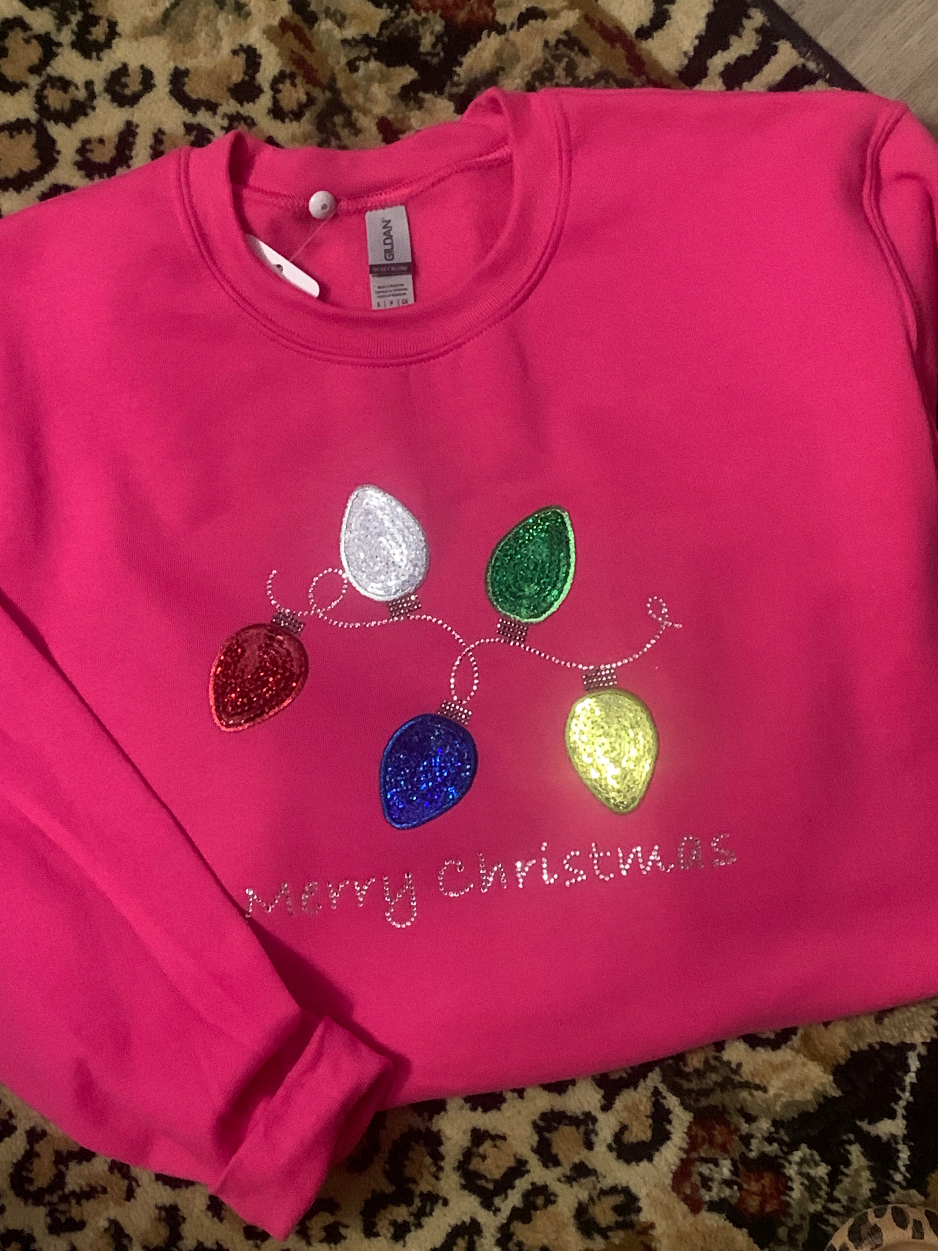 Christmas Lights Pink Sweatshirt
