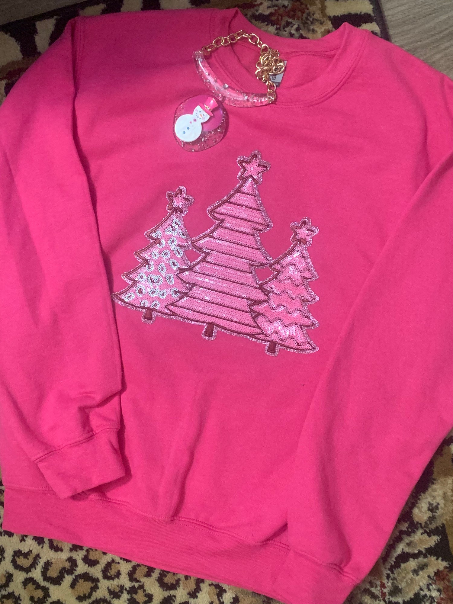 Christmas Trees Pink Sweatshirt