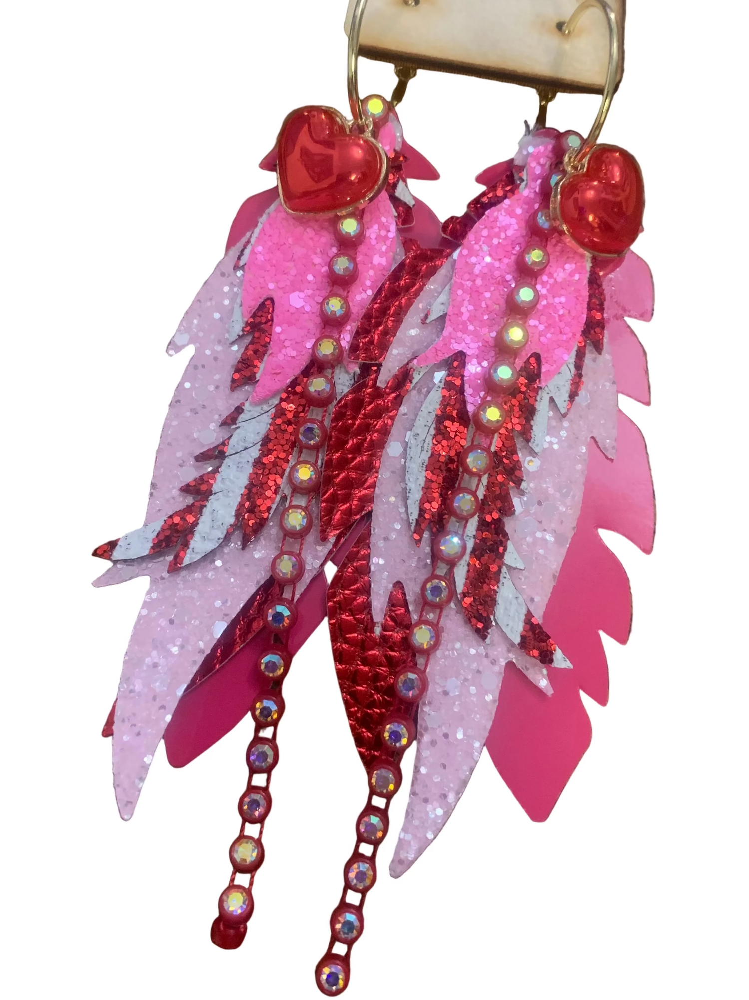 Cupid’s Wing Crystal Fringe Earrings