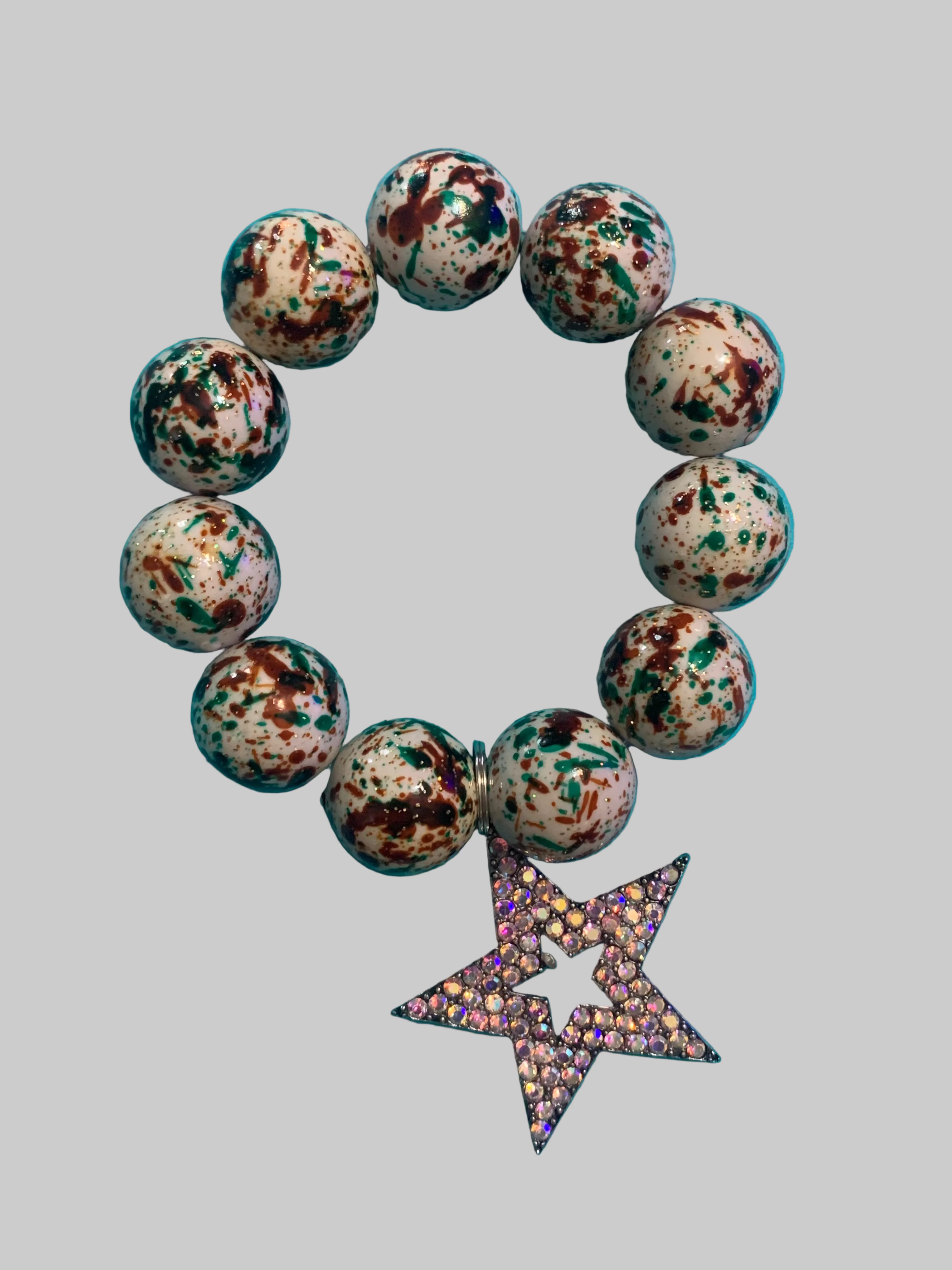 Splatter Bead Bling Star Bracelet