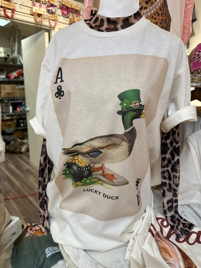 Lucky Duck Crystal Graphic Tee