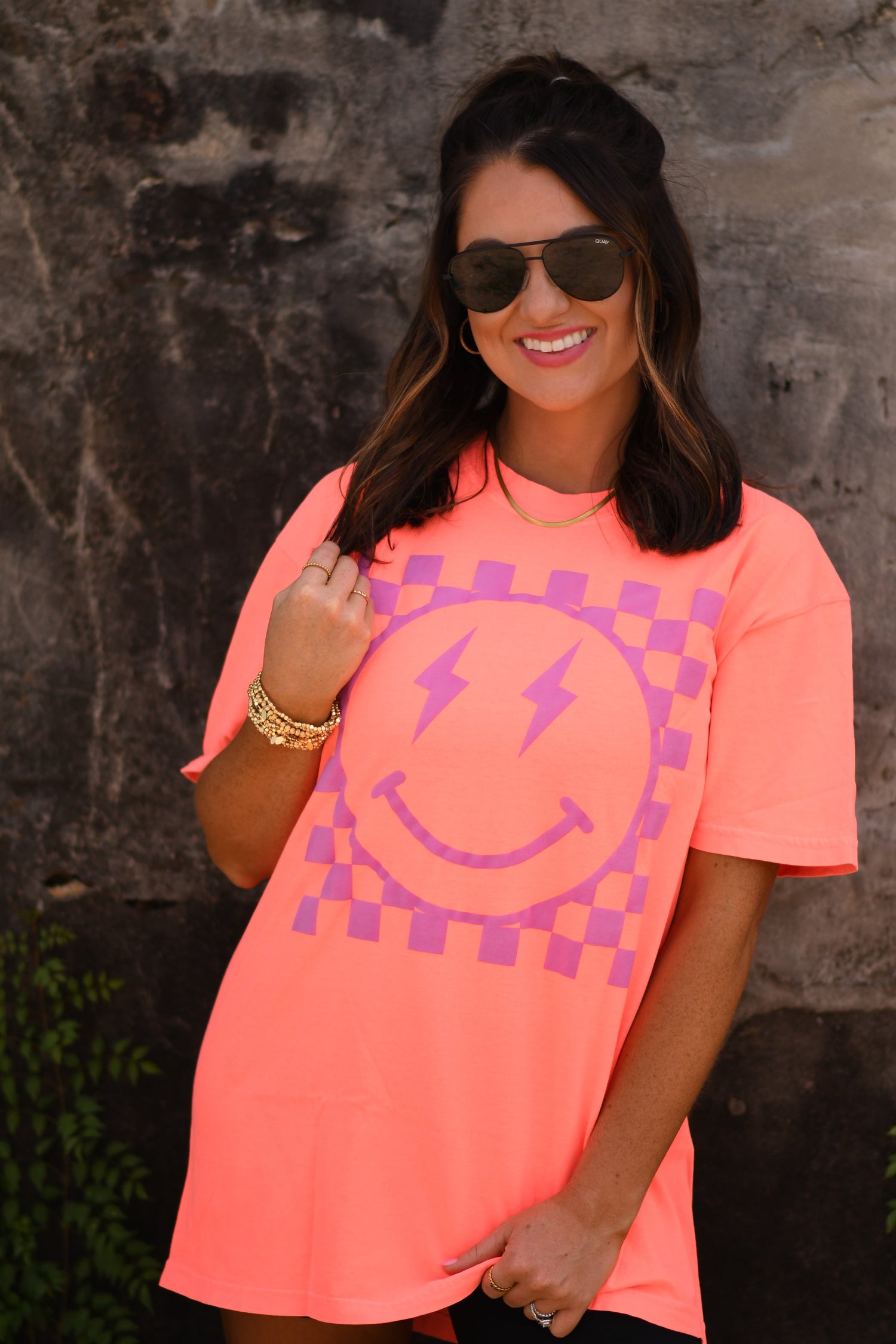 RTS Neon Smiley Puff Tee