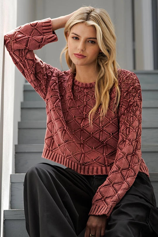 Raspberry Crochet Sweater