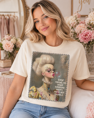 Stop Trying to Make Everyone Happy You're Not Tequila Cream Graphic Tee 2071