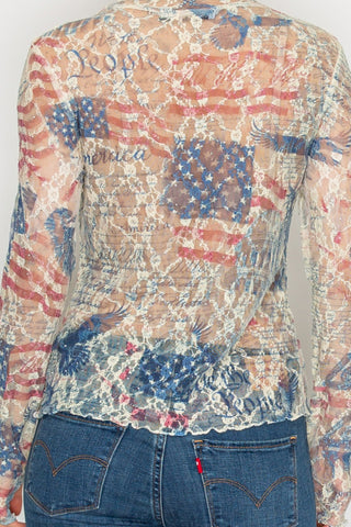 Vintage Americana Embellished Lace Top